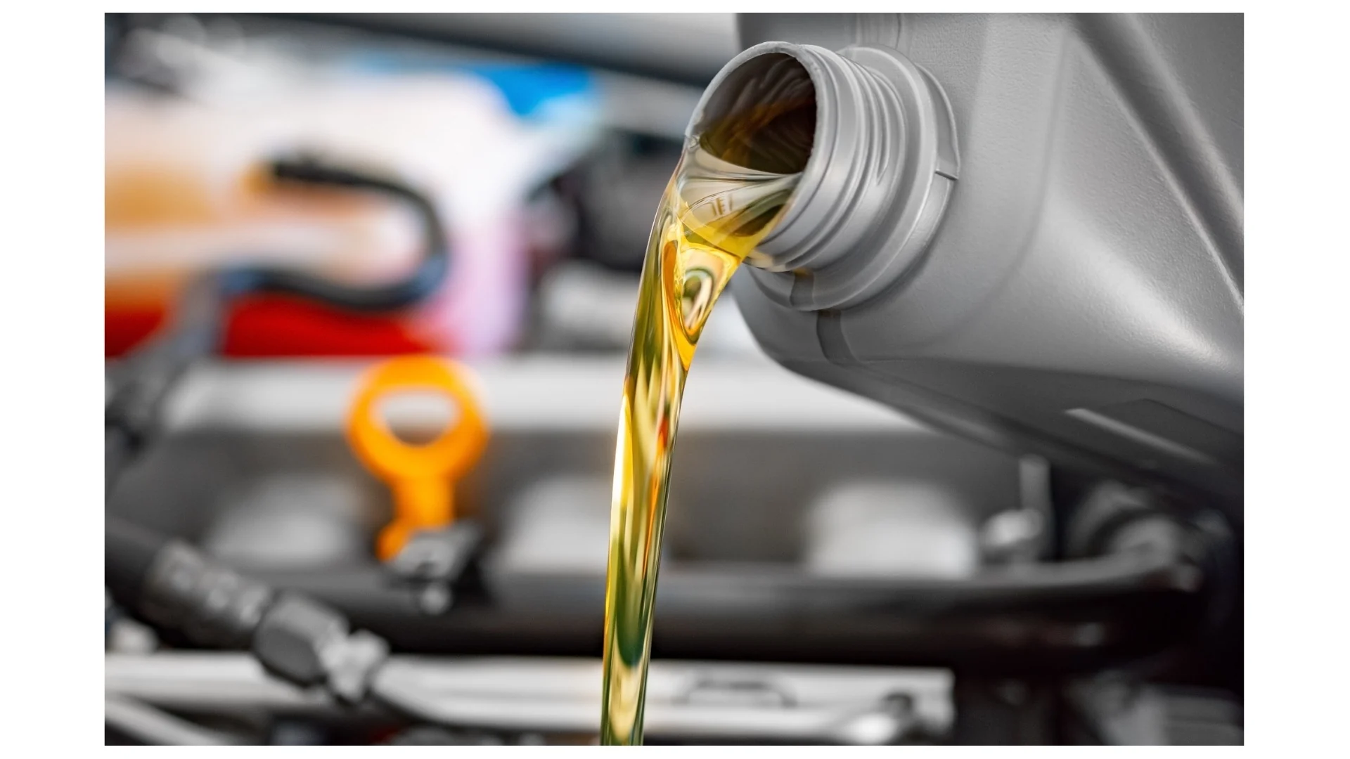 Engine oil being poured into a vehicle